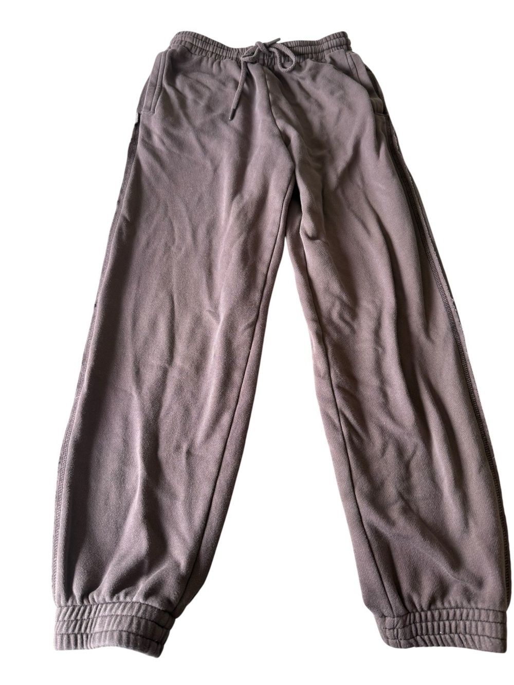 aerie mauve fleece straight-leg joggers
